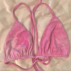 Frankies pink tie dye triangle bikini top